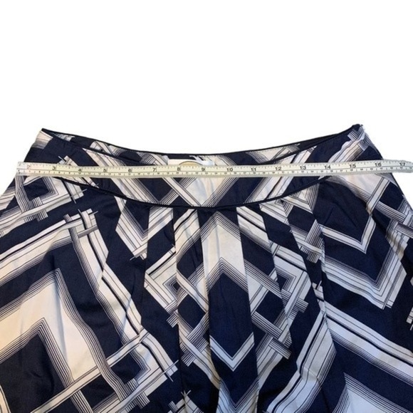 Vintage Talbots Petites Navy Blue Geometrical Retro Skirt Size 4 - Picture 8 of 8